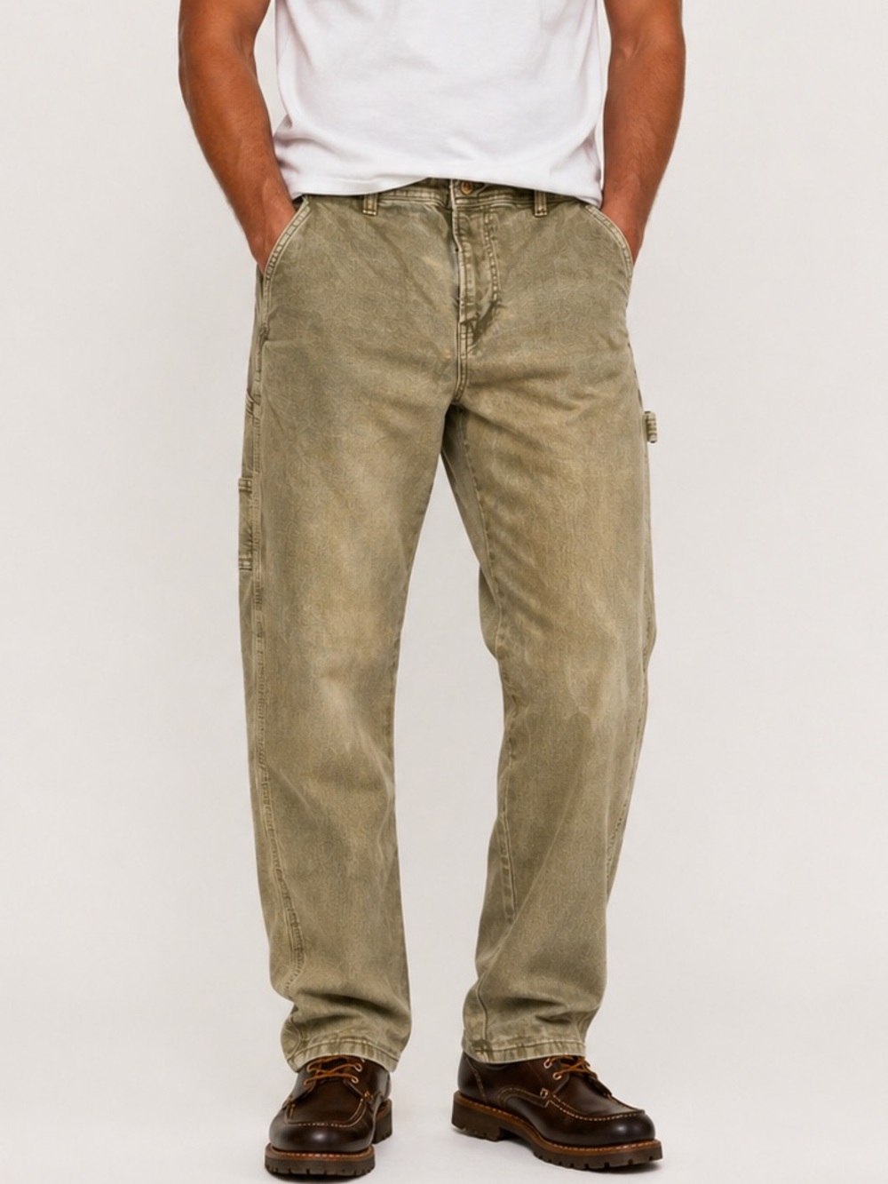 Cotton On Carpenter Pants Mens 32 Sage Green Utility Workwear Relaxed Fit